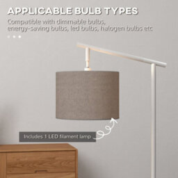 Wyld Haus Moneel Metal Grey Adjustable Floor Lamp With Rotating Cream Shade Led Bulb - thumbnail 7