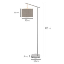 Wyld Haus Moneel Metal Grey Adjustable Floor Lamp With Rotating Cream Shade Led Bulb - thumbnail 3