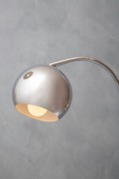 Orsina Chrome Table Lamp With White Marble Base, Arched Design With Metal Dome Shade, Chrome Finish Desk Light - thumbnail 3
