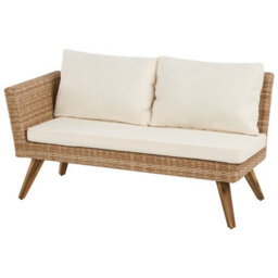 Beliani Garden Corner Sofa With Table 6 Seater Vittoria Pe Rattan Off-White - thumbnail 7