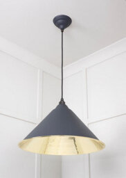 From the Anvil Smooth Brass Hockley Pendant In Slate - thumbnail 4
