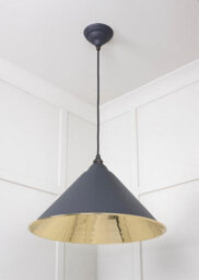 From the Anvil Smooth Brass Hockley Pendant In Slate - thumbnail 5
