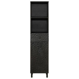 Berkfield Bathroom Cabinet Black 38X33X160 Cm Solid Wood Mango - thumbnail 3