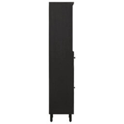 Berkfield Bathroom Cabinet Black 38X33X160 Cm Solid Wood Mango - thumbnail 4
