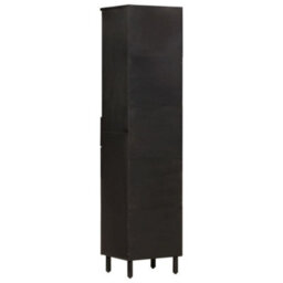 Berkfield Bathroom Cabinet Black 38X33X160 Cm Solid Wood Mango - thumbnail 5