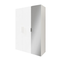 GoodHome Atomia Freestanding Matt White Chipboard Mirrored Triple Wardrobe (H)2250mm (W)1000mm (D)580mm - thumbnail 1