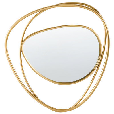 Beliani Wall Mirror Courcy 50 Cm 54 Cm Metal Gold - image 1