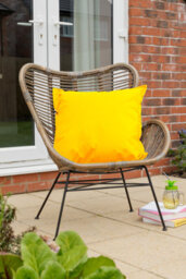 Waterproof Outdoor Garden Patio Cushion Cover And Inner Square Pack Of 2 Yellow 60Cm X 60Cm - thumbnail 2