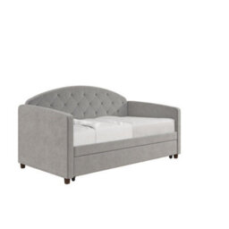 Dorel Home Aspen Daybed W Trundle Velvet Light Grey - thumbnail 5