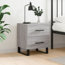 Berkfield Bedside Cabinet Grey Sonoma 40X35X47.5 Cm Engineered Wood - thumbnail 1