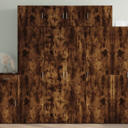 Berkfield Storage Cabinet Smoked Oak 80X42.5X225 Cm Engineered Wood