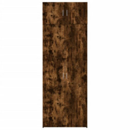 Berkfield Storage Cabinet Smoked Oak 80X42.5X225 Cm Engineered Wood - thumbnail 4