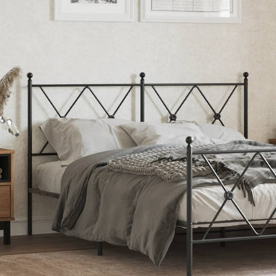 Berkfield Metal Headboard Black 137Cm - image 1