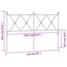 Berkfield Metal Headboard Black 137Cm - thumbnail 6