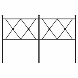 Berkfield Metal Headboard Black 137Cm - thumbnail 4