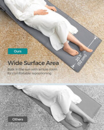 Songmics Set Of 2 Deck Beach Chairs Mats, Adjustable Backrest, Lightweight And Easy To Carry, For Camping Garden Pool, Slate Grey - thumbnail 3