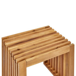 Wyld And Coco Acacia Garden Stools Set Of 2 - Light Wood, Modern Rustic Outdoor/indoor Seating - thumbnail 6