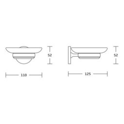 FNX Bathrooms Chrome Plan Soap Dish - Wall Mounted Mild Steel Gloss Finish Modern Design - thumbnail 2