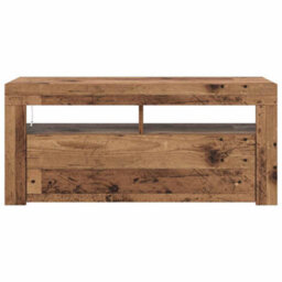 Walplus Tv Cabinet With Led Lights Old Wood 90X35X40 Cm Engineered Wood - thumbnail 6