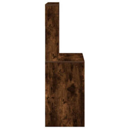 Berkfield Durable Desk With Shelves Smoked Oak 100X45X140 Cm Engineered Wood - thumbnail 5
