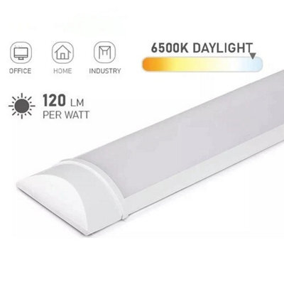 4Ft Led Ceiling Lamp Office Strip Lights Shop Garage Batten Tube Light 6500K - image 1