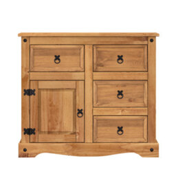 Mercers Furniture Corona Small 1 Door 4 Drawer Sideboard Cupboard Cabinet Solid Wood Pine Wooden With Mexican Styling - thumbnail 2