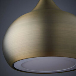 Led Ceiling Pendant Light 18W Cool White Bulb Matt Brass Hanging Dome Shade - thumbnail 5