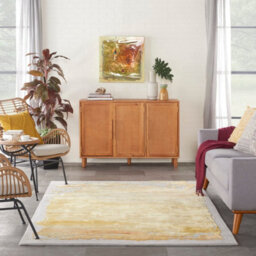 Grey Gold Handmade Wool Luxurious Modern Abstract Easy To Clean Living Room And Bedroom-114Cm X 175Cm