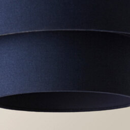 Valuelights Jodie Two Tier Navy Linen Ceiling Drum Lamp Shade (D)30Cm - thumbnail 5