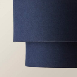 Valuelights Jodie Two Tier Navy Linen Ceiling Drum Lamp Shade (D)30Cm - thumbnail 4