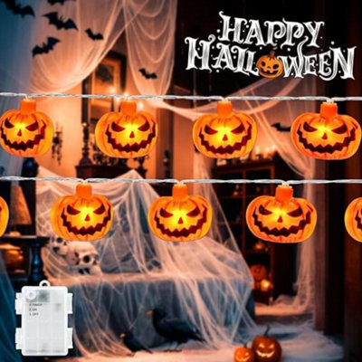 Halloween Pumpkin String Lights 3 Meter 20 Led Battery Operated With 6 Hour Timer For Outdoor And Indoor Fall Decorations - image 1