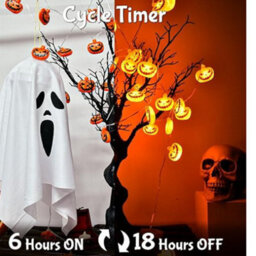 Halloween Pumpkin String Lights 3 Meter 20 Led Battery Operated With 6 Hour Timer For Outdoor And Indoor Fall Decorations - thumbnail 4