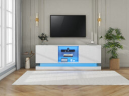 Btm High Gloss Led Tv Cabinet Stand Unit For 70 Inch Tv Home Storage Console 160 By 38 By 60 Cm - thumbnail 7