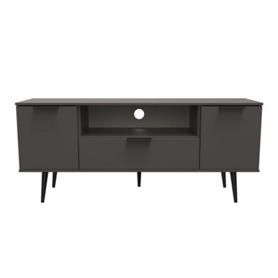 Fuji 2 Door 1 Drawer Wide Tv Unit In Graphite (Ready Assembled) - image 1