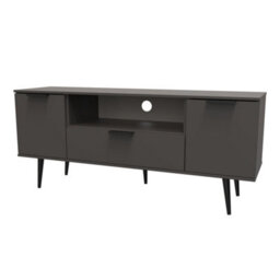 Fuji 2 Door 1 Drawer Wide Tv Unit In Graphite (Ready Assembled) - thumbnail 3