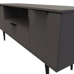 Fuji 2 Door 1 Drawer Wide Tv Unit In Graphite (Ready Assembled) - thumbnail 4