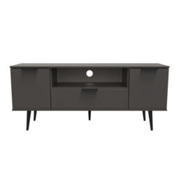 Fuji 2 Door 1 Drawer Wide Tv Unit In Graphite (Ready Assembled) - thumbnail 1