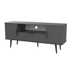 Fuji 2 Door 1 Drawer Wide Tv Unit In Graphite (Ready Assembled) - thumbnail 7