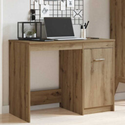Berkfield Modern Desk Artisan Oak 100X50X76 Cm Engineered Wood - thumbnail 2