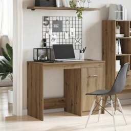 Berkfield Modern Desk Artisan Oak 100X50X76 Cm Engineered Wood - thumbnail 3