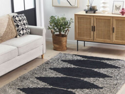 Beliani Rug Bathinda Black/ White 160 X 230 Cm Cotton - thumbnail 2