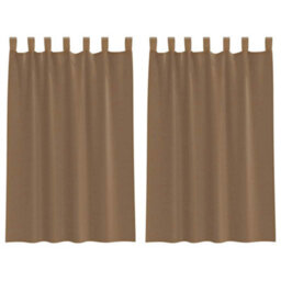Berkfield Voile Curtains With Loops 2 Pcs Light Brown 140X175 Cm - thumbnail 2