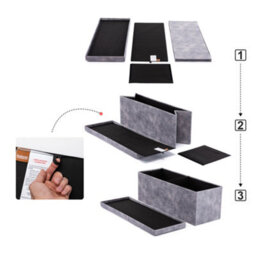 Hnnhome 110X40X40Cm Velvet Pouffe Folding Storage Ottoman Footstool Box Toy Chest With Lid, Foldable Foot Stool Seat(Lava) - thumbnail 4