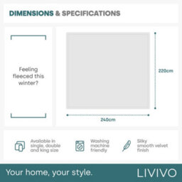 Livivo Luxury King Size Fleece Blanket With Velvet Finish  Ocean - thumbnail 9