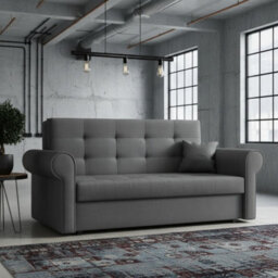 Viva Iii Sofa Bed With Sleeping Function And Storage Polyurethane Foam Wave Spring Metal Legs 168X85X98Cm Grey