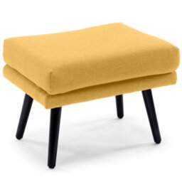 More4Homes Winslow Wing Back Occasional Bedroom Living Room Button Back Linen Fabric Accent Chair Armchair (Mustard W Footstool) - thumbnail 5