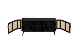 Rattan Tv Entertainment Unit Curved Black Small Cabinet Birlea Sark - thumbnail 9