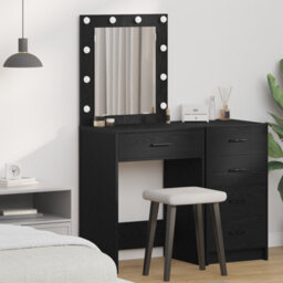 Walplus Dressing Table With Led Lights Black Oak 50X41X135 Cm - thumbnail 1