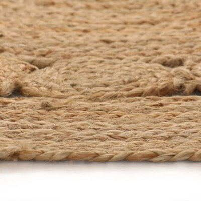 Berkfield Durable Area Rug Braided Design Jute 90 Cm Round - image 1