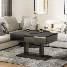 Tilo Modern Compact Table 100 60 58 Cm Stable Laminated Board Design With Extra Storage Shelf Dark Concrete - thumbnail 2